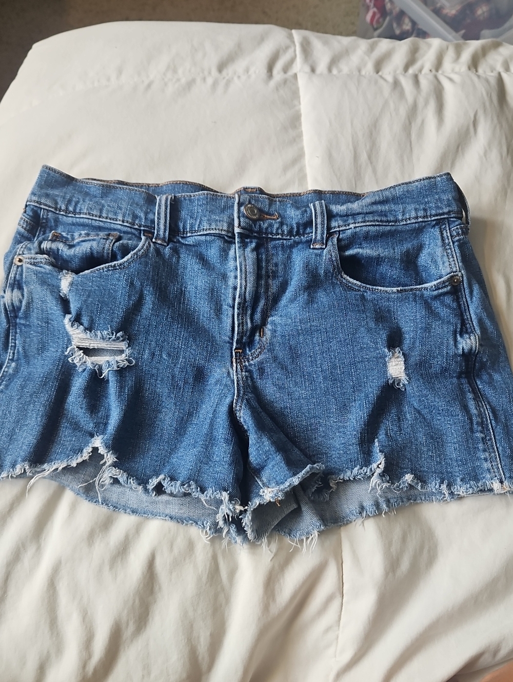 Old Navy Blue Distressed Denim Jean Shorts